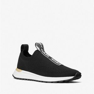 Michael Kors Bodie Logo Tape Mesh Slip-On Trainer - Black - Size 10
